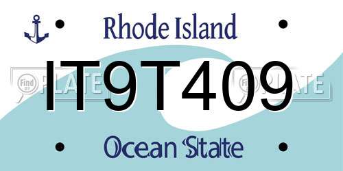 IT9T409 Rhode Island License Plate