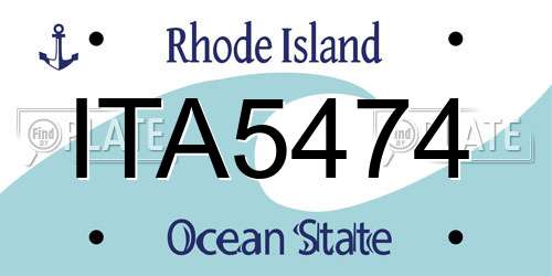 ITA5474 Rhode Island License Plate