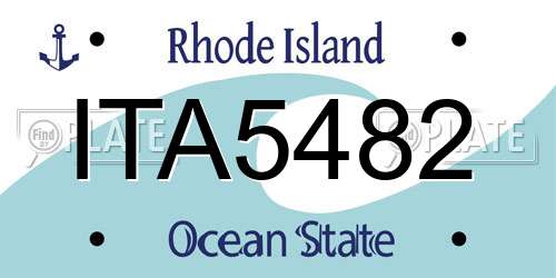 ITA5482 Rhode Island License Plate
