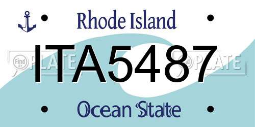 ITA5487 Rhode Island License Plate