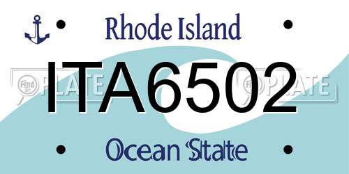 ITA6502 Rhode Island License Plate