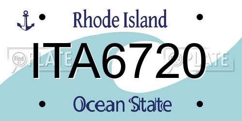 ITA6720 Rhode Island License Plate