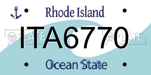 ITA6770 Rhode Island License Plate