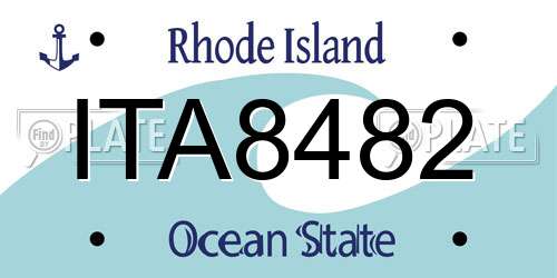 ITA8482 Rhode Island License Plate
