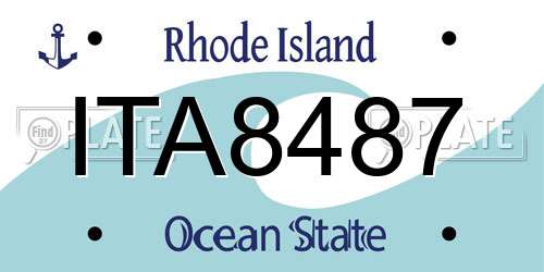 ITA8487 Rhode Island License Plate