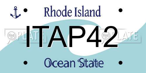 ITAP42 Rhode Island License Plate