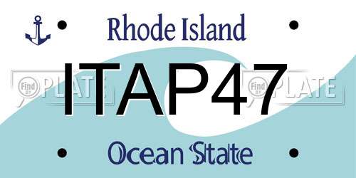 ITAP47 Rhode Island License Plate