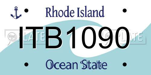 ITB1090 Rhode Island License Plate