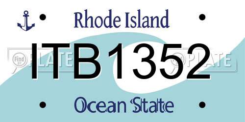 ITB1352 Rhode Island License Plate
