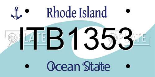 ITB1353 Rhode Island License Plate