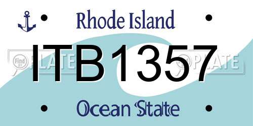 ITB1357 Rhode Island License Plate