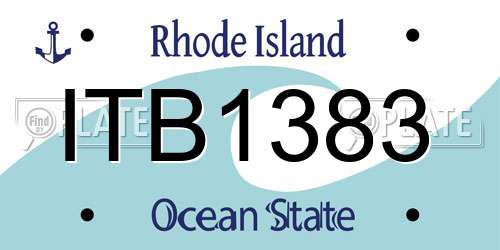 ITB1383 Rhode Island License Plate