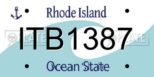 ITB1387 Rhode Island License Plate