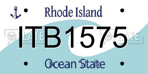 ITB1575 Rhode Island License Plate