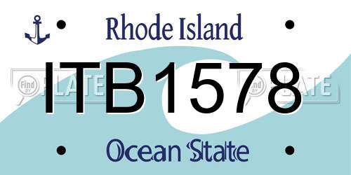 ITB1578 Rhode Island License Plate