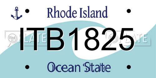 ITB1825 Rhode Island License Plate