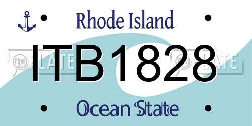 ITB1828 Rhode Island License Plate