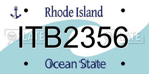 ITB2356 Rhode Island License Plate