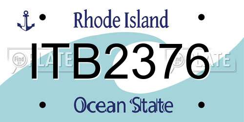 ITB2376 Rhode Island License Plate
