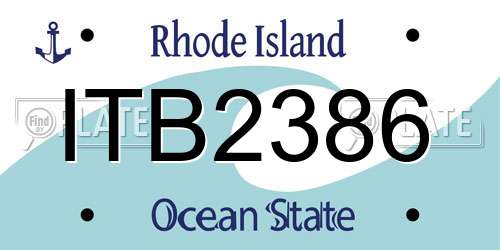 ITB2386 Rhode Island License Plate
