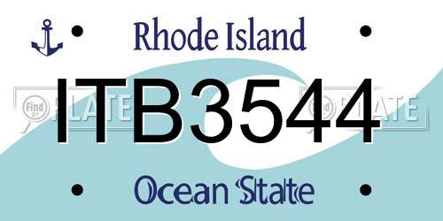 ITB3544 Rhode Island License Plate