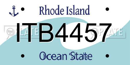 ITB4457 Rhode Island License Plate