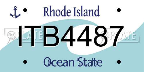 ITB4487 Rhode Island License Plate