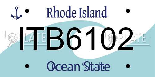 ITB6102 Rhode Island License Plate