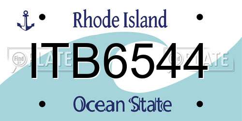ITB6544 Rhode Island License Plate