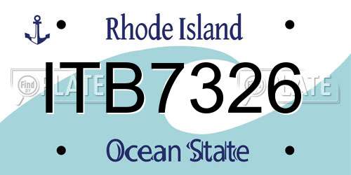 ITB7326 Rhode Island License Plate