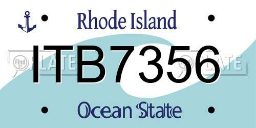 ITB7356 Rhode Island License Plate