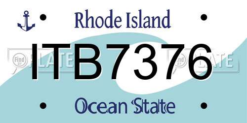 ITB7376 Rhode Island License Plate