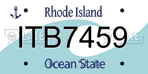 ITB7459 Rhode Island License Plate
