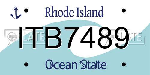 ITB7489 Rhode Island License Plate