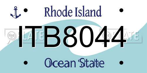 ITB8044 Rhode Island License Plate