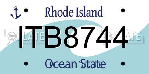ITB8744 Rhode Island License Plate