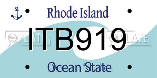 ITB919 Rhode Island License Plate