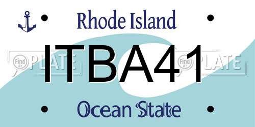 ITBA41 Rhode Island License Plate
