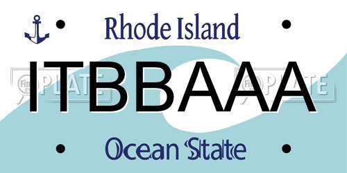 ITBBAAA Rhode Island License Plate