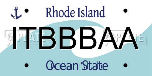 ITBBBAA Rhode Island License Plate