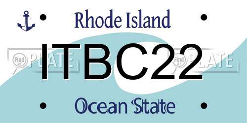 ITBC22 Rhode Island License Plate
