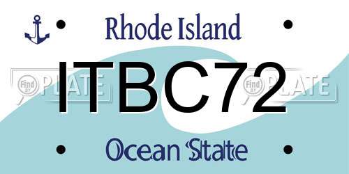 ITBC72 Rhode Island License Plate