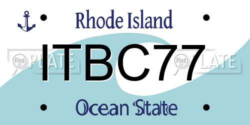 ITBC77 Rhode Island License Plate