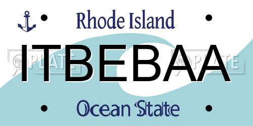 ITBEBAA Rhode Island License Plate
