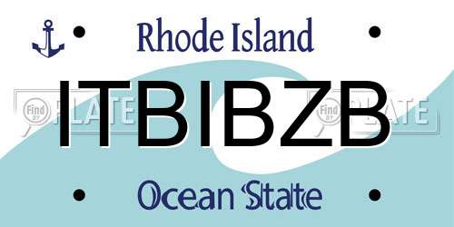 ITBIBZB Rhode Island License Plate