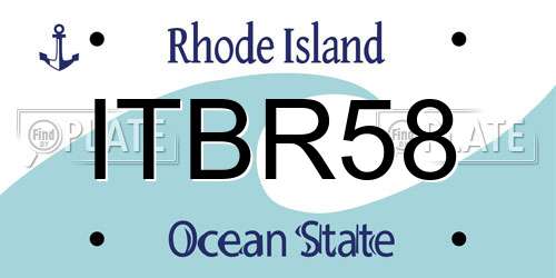 ITBR58 Rhode Island License Plate