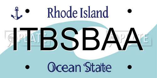 ITBSBAA Rhode Island License Plate