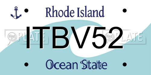 ITBV52 Rhode Island License Plate