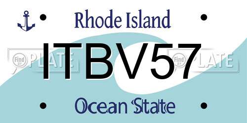 ITBV57 Rhode Island License Plate