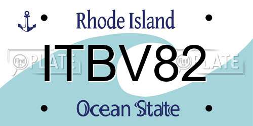 ITBV82 Rhode Island License Plate